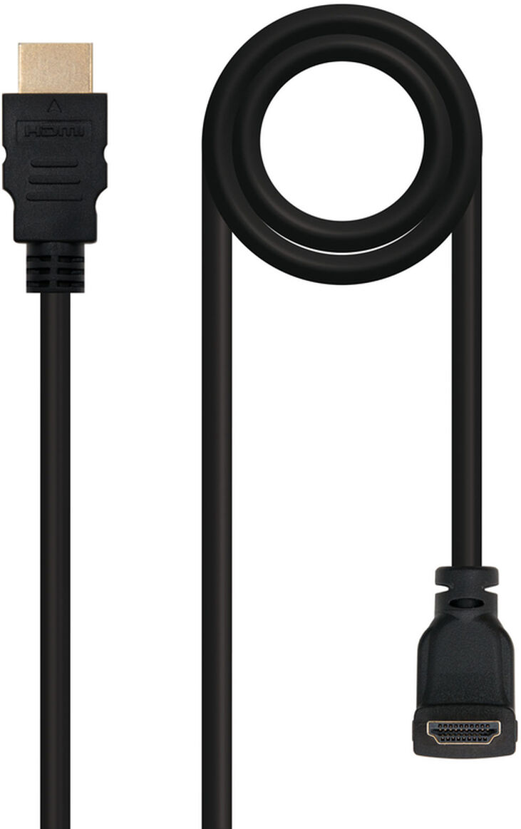 Cable HDMI HEC 90º USB-A M/M 1.8 M Negro image number 0