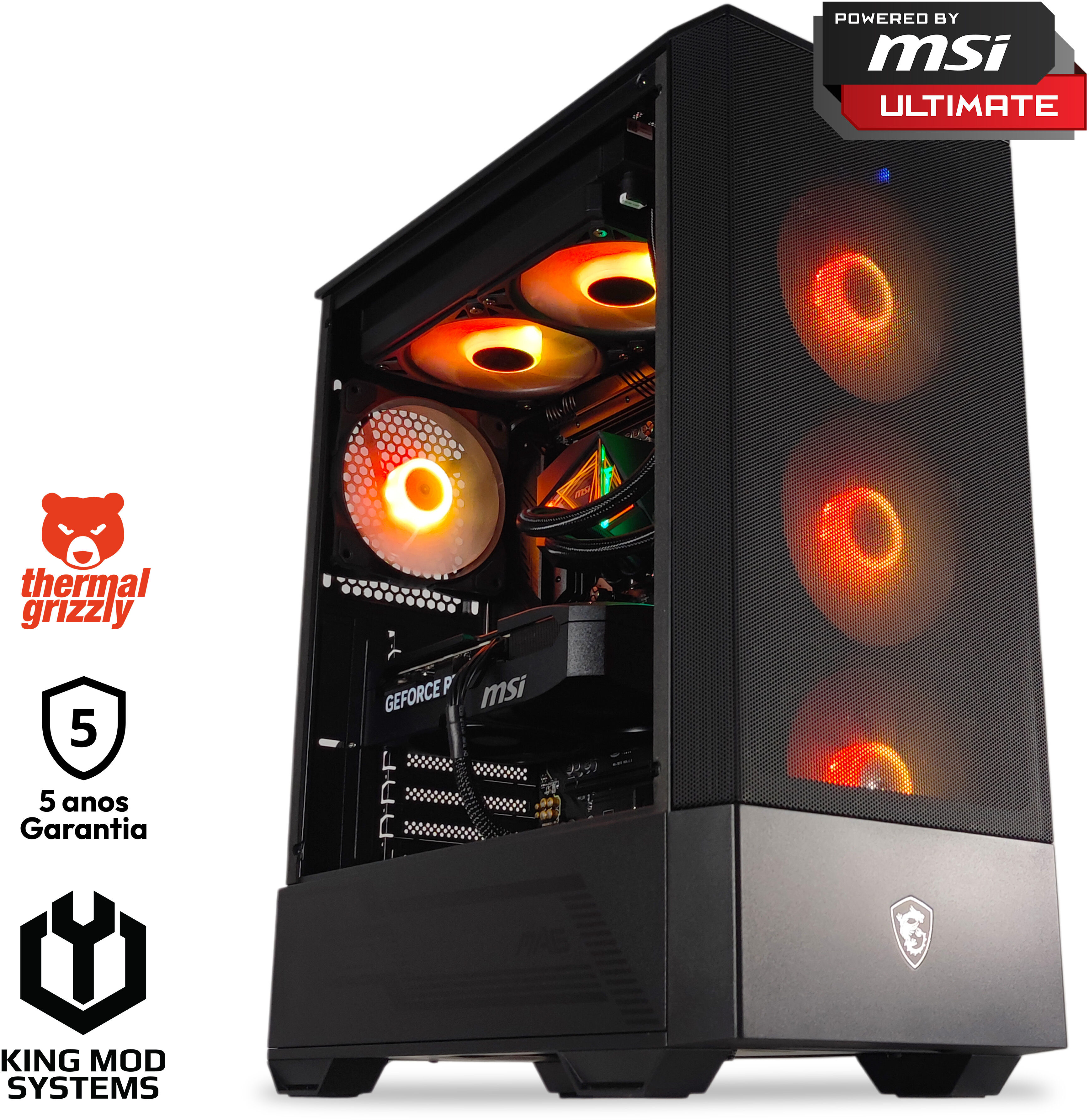 Ordenador King Mod Gamer-PC Powered by MSI Ryzen 7 9800X3D 32GB DDR5 1TB RTX 5070 WiFi W11