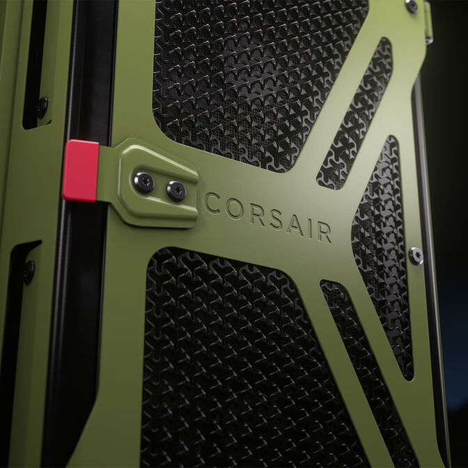Torre E-ATX Corsair WARTHOG Perfomance Mil Green Cristal Templado image number 23