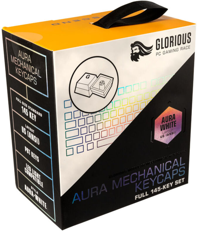 Juego de 145 Teclas Glorious PBT Aura V2, Blanco (US ANSI) image number 4