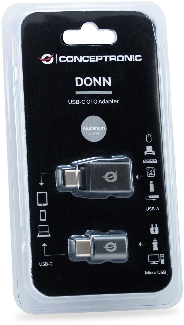 Adaptador Conceptronic USB-C Macho > USB-A Hembra + USB-C > MicroUSB Negro image number 4
