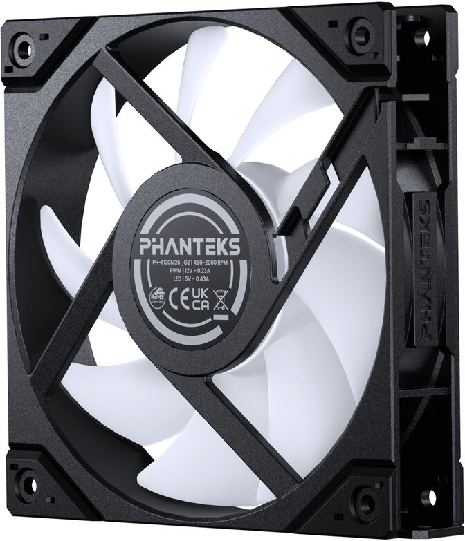 Ventilador Phanteks M25 Gen2 PWM Reverse Airflow D-RGB 120mm Negro (Pack 3) image number 2