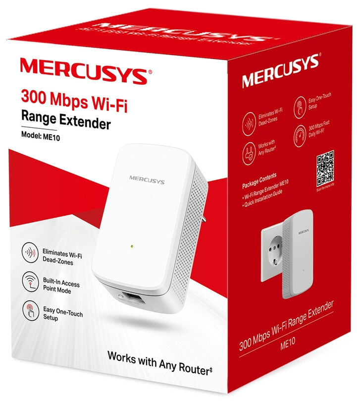 Mercusys ME10 ampliador de red Repetidor de red Blanco 10, 100 Mbit/s image number 4
