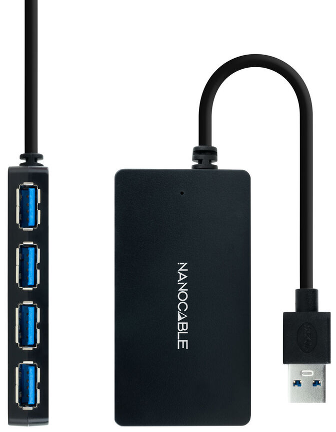 Hub USB 3.0 NanoCable 4x USB 3.0 USB-A/M-USB 3.0/F 15 CM Negro image number 1