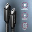Cable de cargamento AXAGON BUCM32-CM05AB USB-C  <-> USB-C 3.2 Gen 2, 1m, PD 100W, 5A, 4K HD, ALU, braid, Negro image number null
