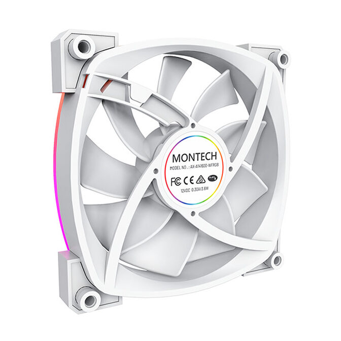 Ventilador Montech AX140 PWM ARGB PWM 140mm Blanco image number 3