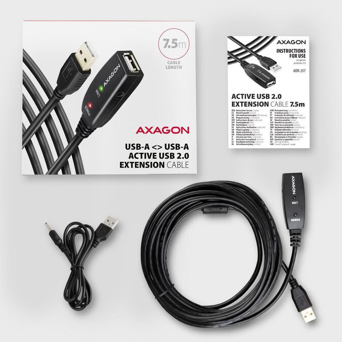 Cable Extensi&oacute;n AXAGON ADR-207 Activo USB, USB 2.0, USB-A para USB-A - 7.55m image number 6