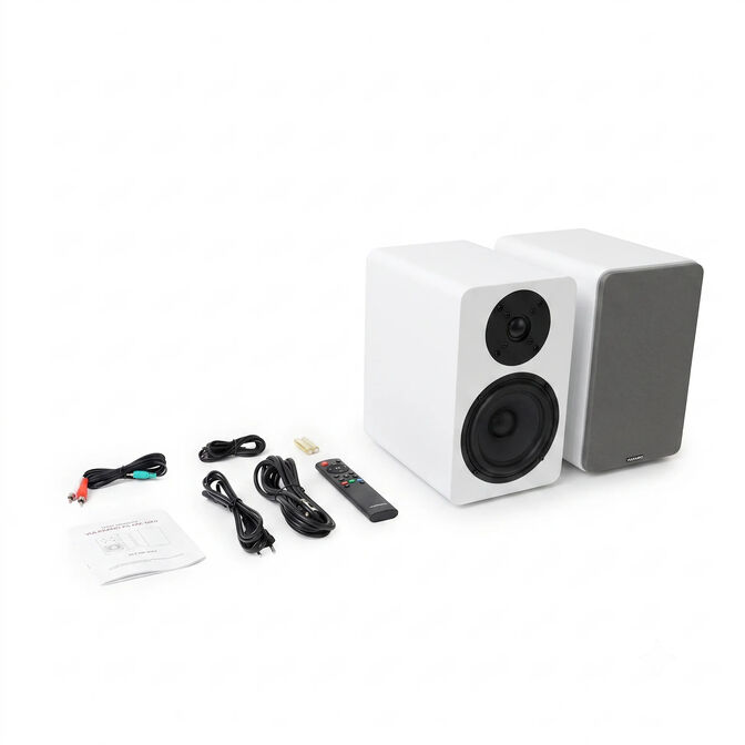 Colunas Hi-Fi Vulkkano A5 ARC MKII 100W Bluetooth HDMI ARC Brancas image number 4
