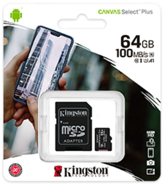 Tarjeta de Memoria Kingston Canvas Select Plus MicroSDHC UHS-I A1 64GB image number 1