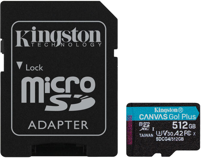 Tarjeta de Memoria Kingston Canvas Go! Plus Gen4 200MB/s MicroSDXC UHS-I U3 V30 A2 512GB image number 0