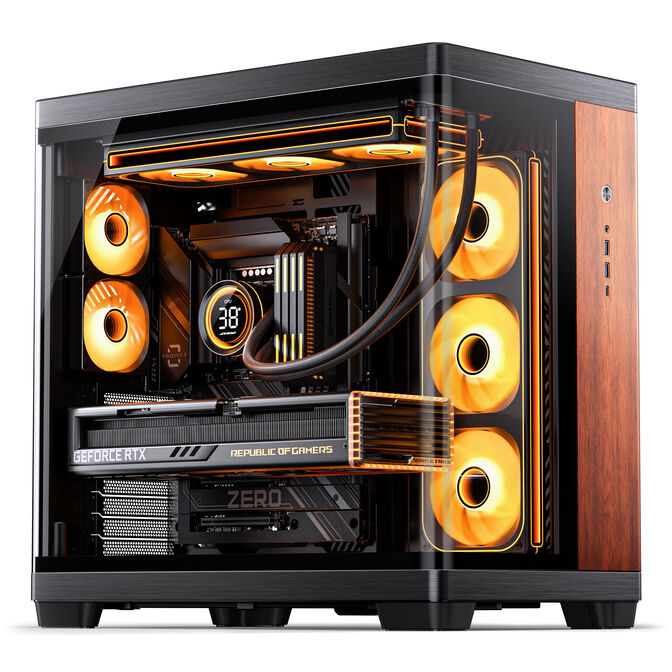 Caja ATX Jonsbo TK-4 Madera Vidrio Tempelado Negro image number 5