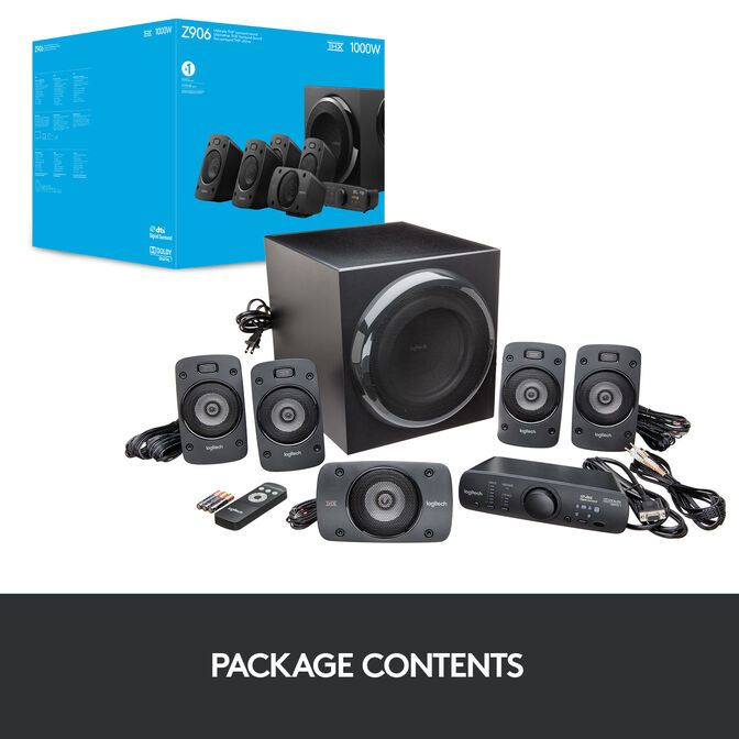 Altavozes Logitech Z906 THX Surround Sound 5.1 1000W Peak/500W RMS Negro image number 13