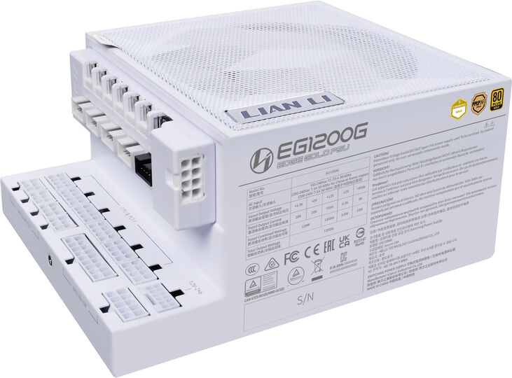 Fuente Modular Lian Li Edge 1200W 80+ Gold Blanca image number 0