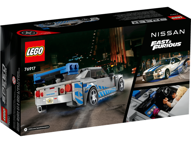 LEGO Speed Champions: 2 Fast 2 Furious Nissan Skyline GT-R (R34), 319 Piezas (76917) image number 1