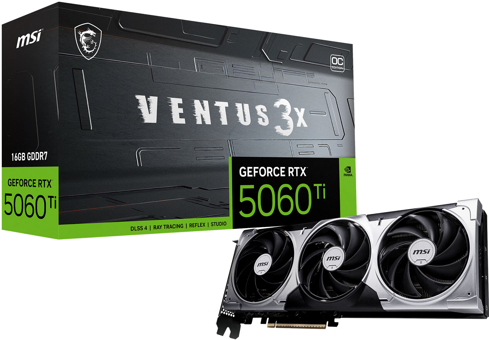 Tarjeta Gr&aacute;fica MSI GeForce&reg; RTX 5060 Ti VENTUS 3X OC 16GB GDDR7 DLSS4