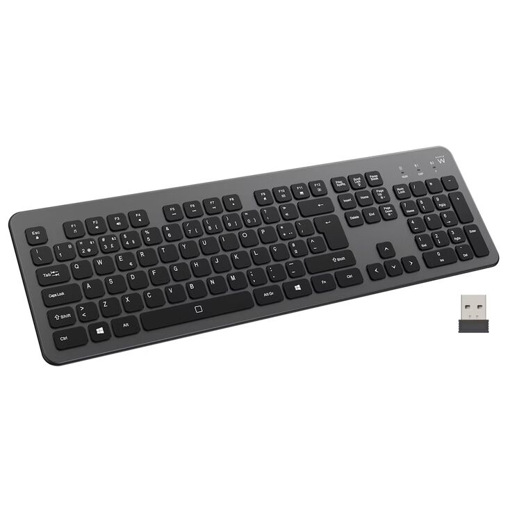 Teclado Ewent EW3297 Illuminated Wireless Multimode Bluetooth/2.4Ghz Wireless PT Preto image number 0
