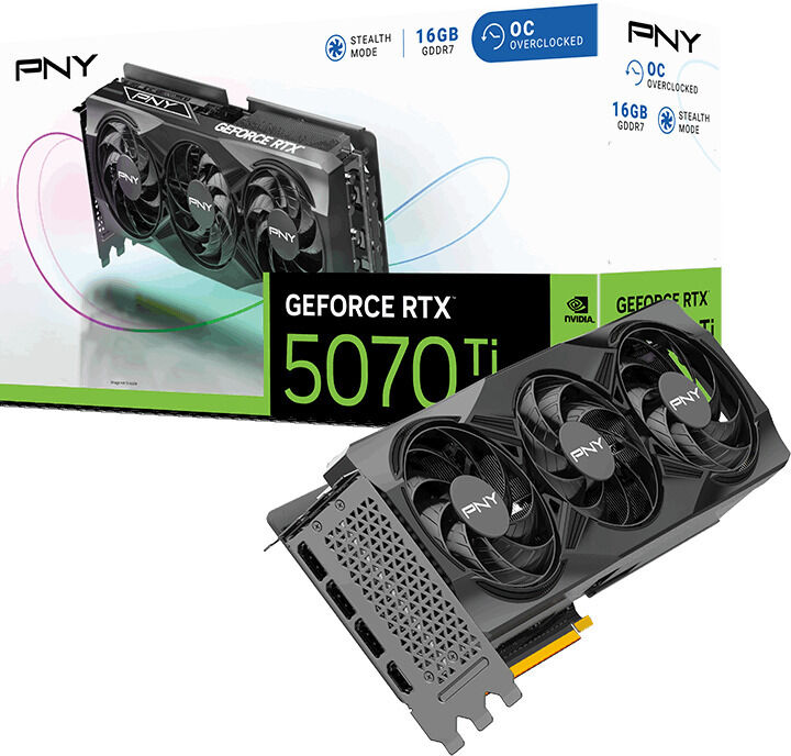 Tarjeta Gr&aacute;fica PNY GeForce&reg; RTX 5070 Ti Gaming Triple Fan OC 16GB GDDR7 DLSS4