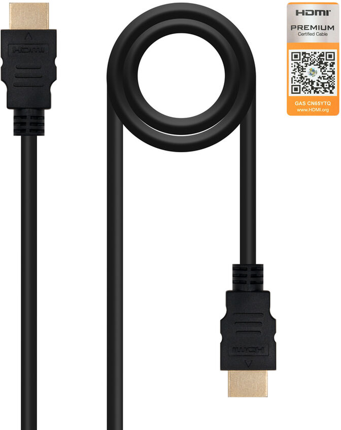 Cable HDMI V2.0 4K@60Hz 18Gbps / Ethernet NanoCable USB-A M/M 1.5 M Negro image number 0