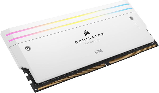 Corsair Kit 64GB (2 x 32GB) DDR5 6400MHz Dominator Titanium RGB White CL32 image number 5