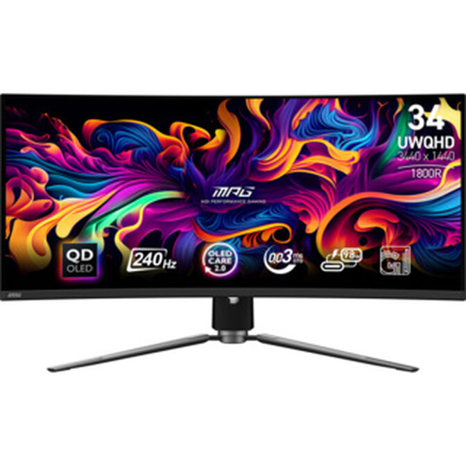 Monitor Curvo MSI 34" MPG MAG 341CQPX QD-OLED UWQHD 21:9 240Hz G-SYNC Compatible / VESA Adaptive Sync image number 0