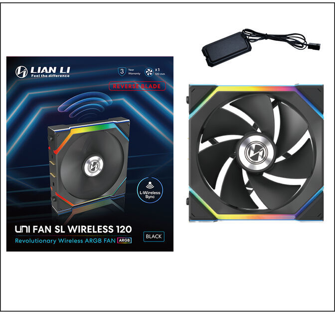 Ventilador Lian Li UNI FAN SL120 Wireless RGB Reverse Blade PWM Negro 120mm image number 3