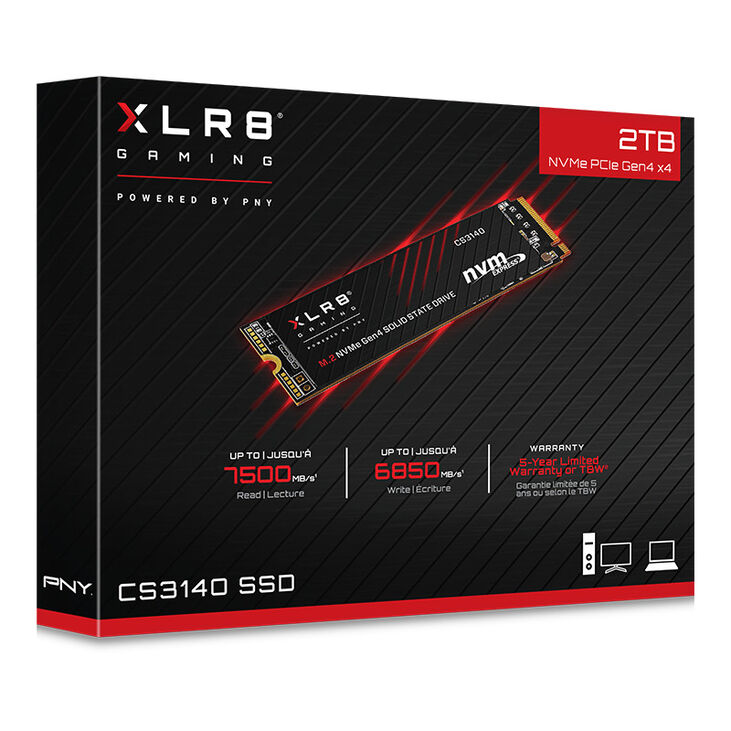 SSD PNY XLR8 CS3140 2TB Gen4 M.2 NVMe (7500/6850MB/s) image number 1