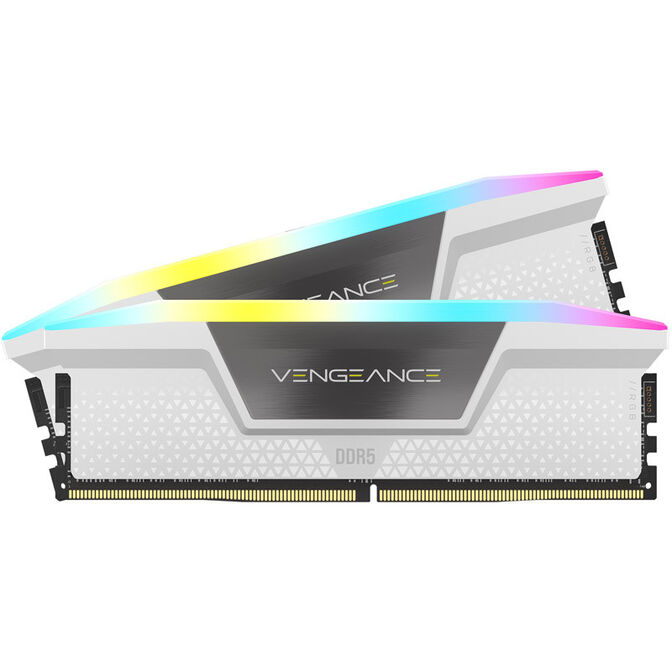 Corsair Kit 32GB (2 x 16GB) DDR5 6000MHz Vengeance RGB White CL36 image number 0