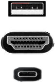 Cable Conversor NanoCable HDMI 2.0 para USB-C 1.8 M Negro image number null