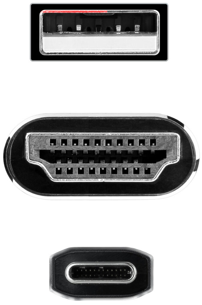 Cable Conversor NanoCable HDMI 2.0 para USB-C 1.8 M Negro image number 2