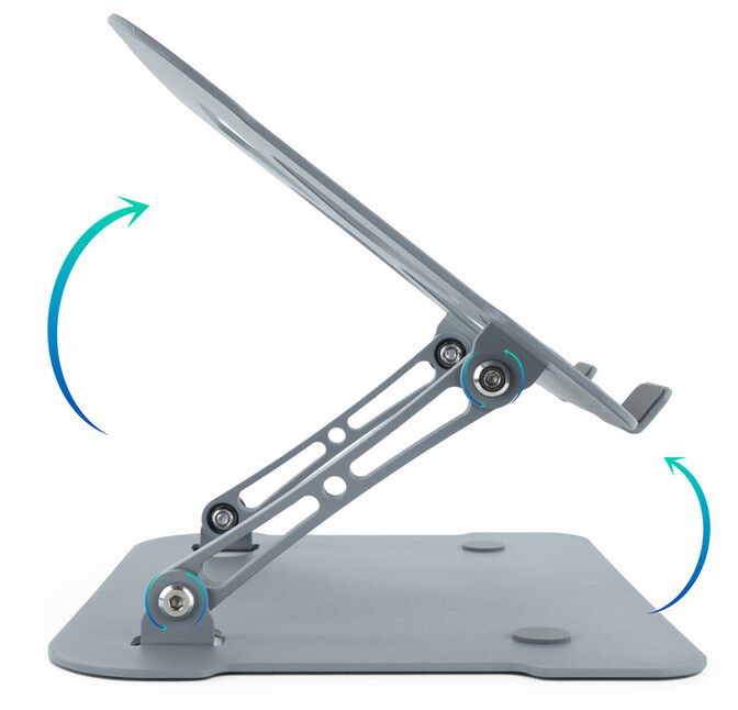 Soporte Elevat&oacute;rio Tooq para Port&aacute;tiles Ergon&oacute;mico Ajustable Gris image number 2