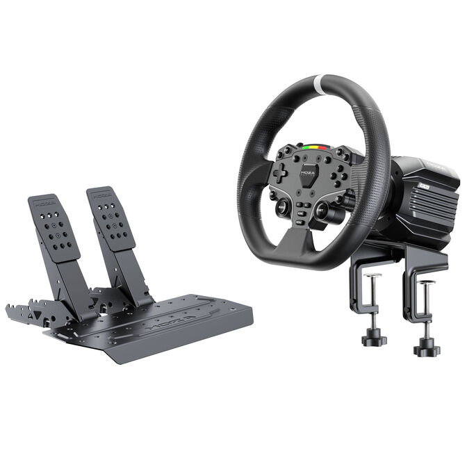 Conjunto MOZA Racing R5 Pro ( Base Volante Direct Drive R5 Pro + Volante ES + Pedais SR-P Lite2 + Soporte de Mesa R5) image number 1