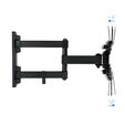 Soporte de Pared Tooq Tilt e GiRat&oacute;nrio 3 Pivots 13" a 42" Max. 20Kg Negro image number null