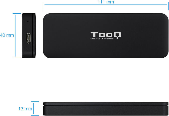 Caja Externa SSD Tooq M.2 NVME - USB 3.1 Gen 2 Negro image number 2