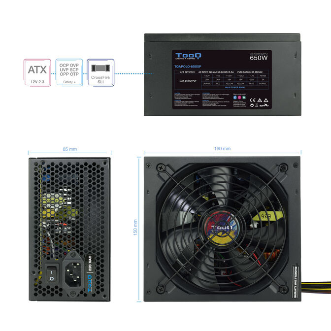 Fuente Alimentaci&oacute;n Tooq 650W PFC Activo image number 8