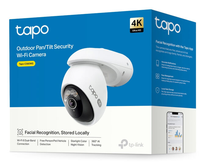 C&aacute;mara de Vigilancia TP-Link Tapo TC46 4K Outdoor IP66 Pan/Tilt Security Wi-Fi image number 1
