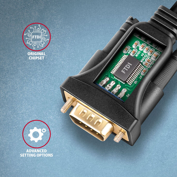 Adaptador AXAGON ADS-1PQN USB2.0 - Serial RS-232 DB9 FTDI image number 3