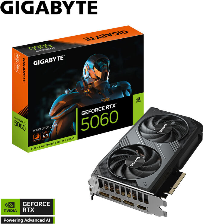 Tarjeta Gr&aacute;fica Gigabyte GeForce&reg; RTX 5060 WindForce OC 8GB GDDR7 DLSS4 image number 0