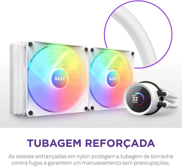 Kit de Refrigeración Líquida CPU NZXT Kraken 280 RGB Blanco image number 9