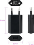 Mini cargador Nanocable USB, 5V/1A, Negro image number null