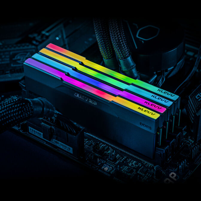 KLEVV Kit 32GB (2 x 16GB) DDR5 CRAS V 6400MHz CL30 RGB Obsidian Black (Intel XMP/AMD Expo) image number 12