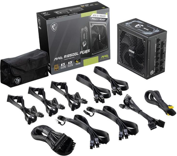 Fuente Alimentación Modular MSI MAG A1250GL 1250W 80+ Gold PCIE 5.1 image number 4