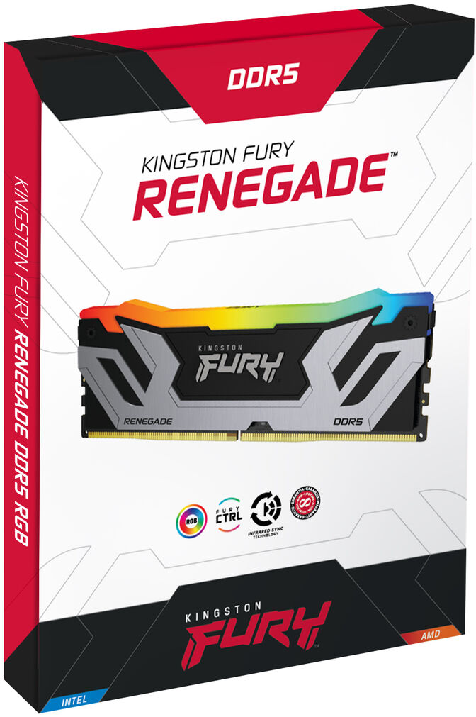 Kingston Kit 48GB (2 x 24GB) DDR5 CU-DIMM 8400MHz FURY Renegade RGB Silver CL40 image number 4