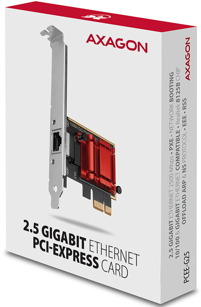 Adaptador AXAGON PCEE-G25 PCIe 2.5 Gigabit Ethernet, Realtek 8125 - RJ45 image number 4