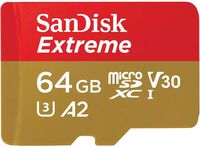 Tarjeta de Memoria SanDisk Extreme MicroSDHC/SDXC UHS-I C10 A2 U3 V30 64GB