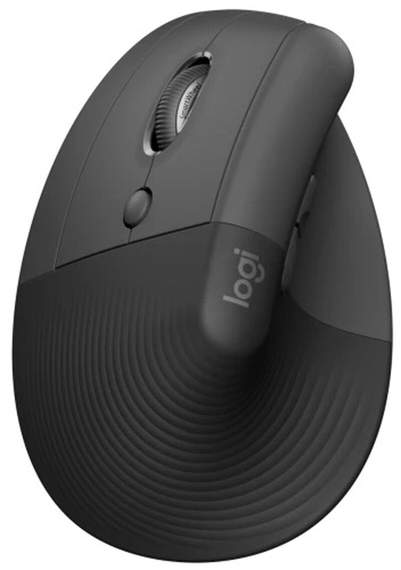 Ratón Laser Logitech Lift Vertical Ergonómico Wireless 4000DPI Graphite - Mão Esquerda
