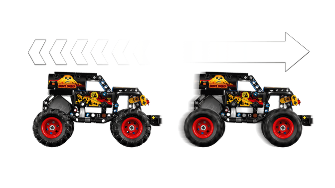 LEGO Technic: Monster Jam Grave Digger Fuego y Hielo, 263 Piezas (42219) image number 3
