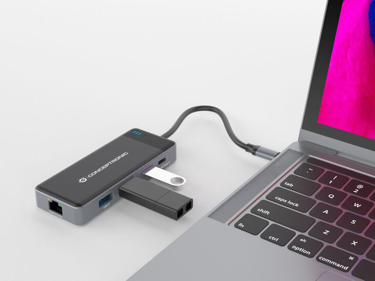 HUB USB Conceptronic 7-in-1 USB-C 3.2 > 3x USB-A 3.0 + 2x HDMI + Gigabit + USB-C (PD100W) image number 5