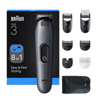 Recortadora de Barba Braun Series 3 All-In-One Style Kit AIO3540 Gris 8-en-1