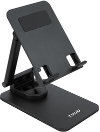 Soporte Mesa Tooq Giratório Ajustable p/ Tablet Max. 13" Negro