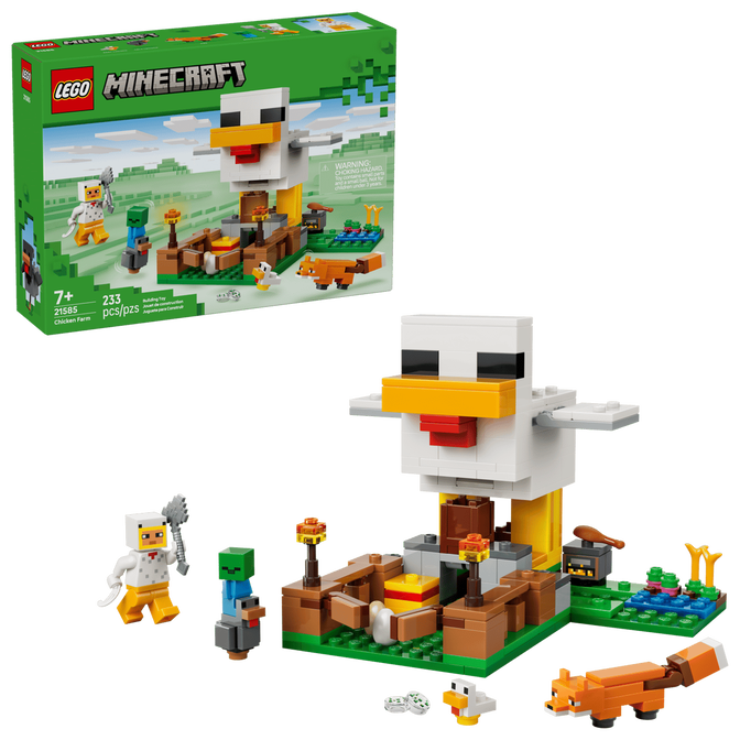 LEGO Minecraft: La Granja de Pollos, 233 Piezas (21585) image number 0